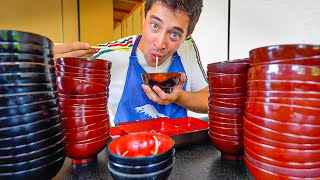 JAPANESE FOOD CHALLENGE 🇯🇵 Eating 105 Bowls of Wanko Soba JAPAN RAIL PASS Noodle Tour Ep2 [upl. by Jona]