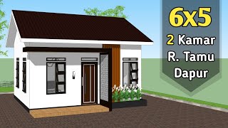 Kecil sih tapi Muat 2 Kamar tidur   SMALL HOUSE DESIGN 6x5 METERS 30sqm [upl. by Adeline]