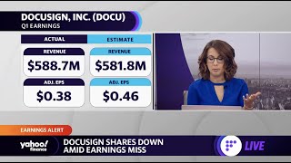 DocuSign stock falls on earnings miss [upl. by Orlov913]