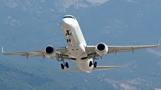 Montenegro Airlines Embraer 195 4OAOC at Tivat Airport TIVLYTV [upl. by Mellette492]