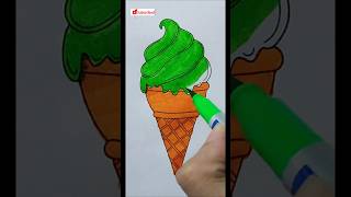 Satisfying  icecream  Drawing 🍉🌈🍉 coloring ytshorts satisfying creative [upl. by Hough]