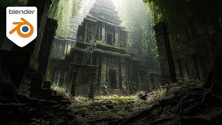 Making an OVERGROWN TEMPLE in Blender [upl. by Mallissa628]