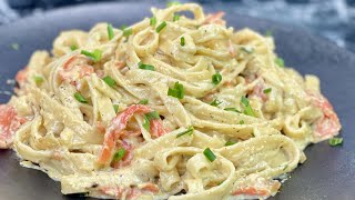 TELLEMENT CRÉMEUX 🤤 Recette facile de Carbonara au saumon [upl. by Arretahs]