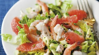 Recette  Salade pamplemousse avocat et crevettes [upl. by Danette184]