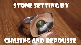 Stone setting using chasing and repousse [upl. by Helali]