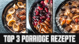 TOP 3 PORRIDGE Fitness Rezepte aus Haferflocken Mit Wasser in der Mikrowelle selbst machen [upl. by Angelina297]