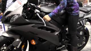 2013 Yamaha YZF R6 Matte Black Grey Walk Around Canon Vixia HF M40 Video Test [upl. by Mccutcheon541]