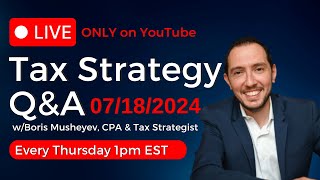 Tax Strategy Q amp A For Business Owners with Boris Musheyev CPA Tax Advisor taxplanning taxes [upl. by Hesoj]