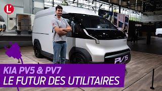 KIA Découverte des UTILITAIRES électriques PV5 et PV7 [upl. by Ponton]