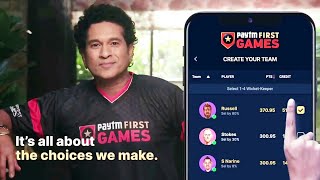 Paytm First Games  Make the Right choice  Sachin Tendulkar Ad [upl. by Lombard636]