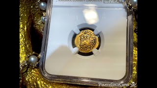 ONLY 1 KNOWN PERU 1701 1 ESCUDO 1715 FLEET SHIPWRECK RARE PIRATE GOLD COINS TREASURE [upl. by Nednal893]