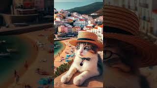 A cat leisurely wanders around the picturesque Salema Beach in Portugal [upl. by Anirret]