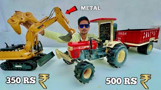 Rc Swaraj 855 Tractor Vs Rc Hobby Grade JCB  Weight lifting Test [upl. by Sandon]