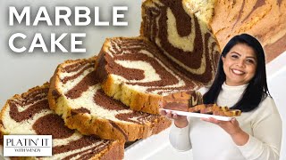 Easy DELICIOUS Marble Pound Cake  Zebra Pound Cake Recipe [upl. by Flint822]