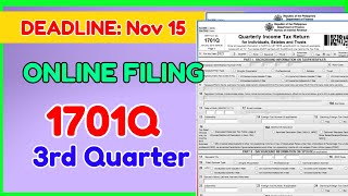 1701Q 3rd Quarter Filing Online  How to File ITR eBIRFORM Online [upl. by Ledua745]