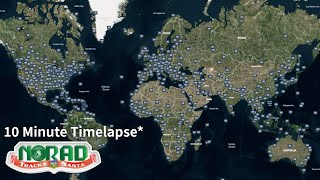 NORAD Santa Tracker 2023 In 10 Minutes Timelapse [upl. by Aowda]