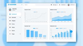 Admin Dashboard Design Using HTML CSS amp JavaScript  Responsive Admin Dashboard HTML CSS [upl. by Sherye]