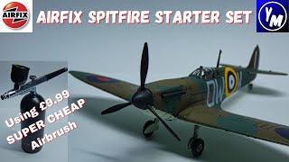 Airfix SPITFIRE Starter Set CHEAP AIRBRUSH MODELLING on a BUDGET [upl. by Hayton]