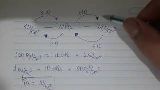 Como converter de KNcm2 para MPa para Kgfcm2 conversões matemática para concursos [upl. by Wartow]