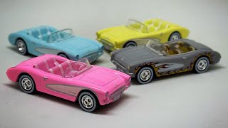 Barbie The Movie  1956 Corvette Collector Set Hot Wheels Premium 4Pack [upl. by Ahsoet]