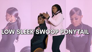 Low Sleek Side Swoop Ponytail  Natural Hair  Best 2022 Method [upl. by Ellegna]