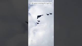 F22 Raptor Escorting B2 Stealth bomber  Trail India shorts airforce fighterjet military [upl. by Enihsnus78]