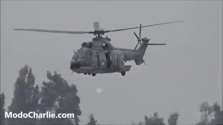 AS332L Super Puma Naval ejercicio fast roping en FIDAE 2016 [upl. by Chamkis]