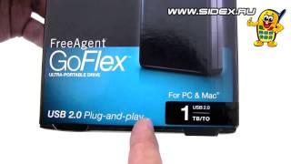 Sidexru Видеообзор внешнего HDD Seagate FreeAgent GoFlex Portable 1Tb rus [upl. by Cele772]