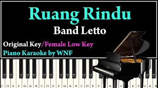 Letto  Ruang Rindu Karaoke Piano Female Lower KeyOriginal Key [upl. by Nahtan]