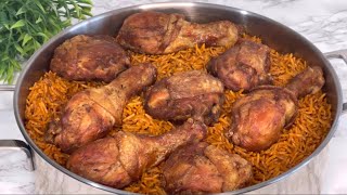 Chicken Jollof Rice Recipe Soo Delicious [upl. by Yesnik]