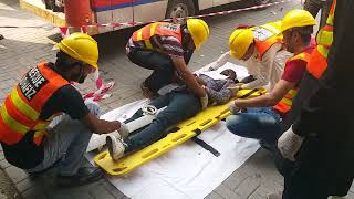 Rescue Mohafiz Scouts Demonstrating their skills of Patient Shifting Skills on Spine Board [upl. by Accem]