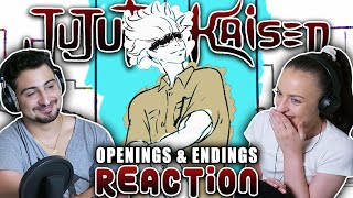 We react to EVERY JUJUTSU KAISEN OPENING AND ENDING  Season 1 [upl. by Sihonn]