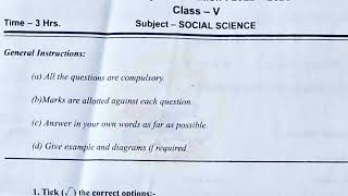 DAV Class 5 SST Half Yearly Question paper 20222023 DAV class 5 Social Science question Paper [upl. by Ahsikyt]