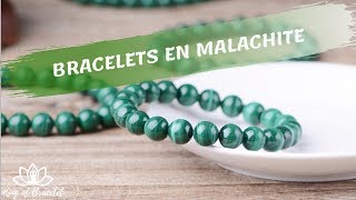 Bracelet en Pierre de Malachite Naturelle  Lithothérapie [upl. by Pudens]