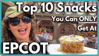 Top 10 Snacks You Can ONLY Get at EPCOT Ranked Exclusive EPCOT Snacks  Walt Disney World [upl. by Fugere]