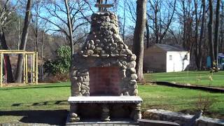 DIY  Outdoor Rumford Fireplace Fieldstone Part 14 [upl. by Katti]