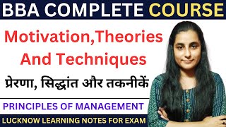 Motivation Theories and Techniques  Motivation Theory  Motivation Technique in hindi  bba [upl. by Alick]