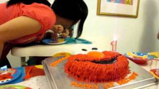 1 year old birthday with Elmo birthday cake [upl. by Esekram843]