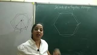 Trick to draw perfect Incircle for a regular hexagon [upl. by Atnuahsal]