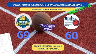 PROFESSIONAL LINK VIRTUS CERMENATE vs APL PALLACANESTRO LISSONE 05102024 ore 2100 [upl. by Sixele241]