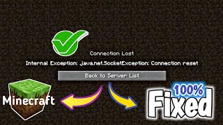 Fix Connection Reset Error In Minecraft  100 Working [upl. by Otxilac88]