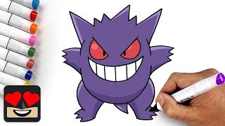 How To Draw Gengar  Pokemon [upl. by Phillane709]