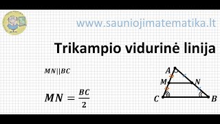 Trikampio vidurinė linija  MNBC  MNBC2  Trikampio vidurinės linijos savybės  Trikampiai [upl. by Halimak]