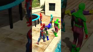 SPIDERMAN amp Superheroes Team Jumping Off Highest Buildings 🫨😨 gta gta5 ytshorts shortvideo [upl. by Eveleen518]