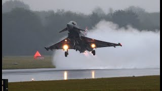 RAF Typhoon display in monsoon conditions RIAT 23 Royal International air tattoo 2023 [upl. by Urbanus]