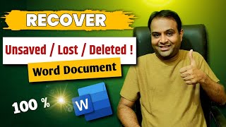 🔥How to Recover Unsaved MS Office Files  Excel  Word  PowerPoint Without Any Software [upl. by Eihpos]