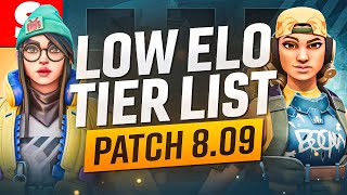 NEW Low Elo Tier List Patch 809  Killjoy Meta is BACK  Valorant Guide [upl. by Hefter517]