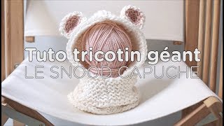 Tuto tricotin  le snood à capuche  1ère partie  Loom knit a hood  part 1 [upl. by Lrae446]