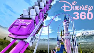 🟨 Disney Castle Roller Coaster 360 VR POV immersive virtual Reality 4K 3D ride [upl. by Button]