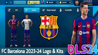 FC Barcelona 202324 Logo amp Kits  DLS 24 [upl. by Ecila]